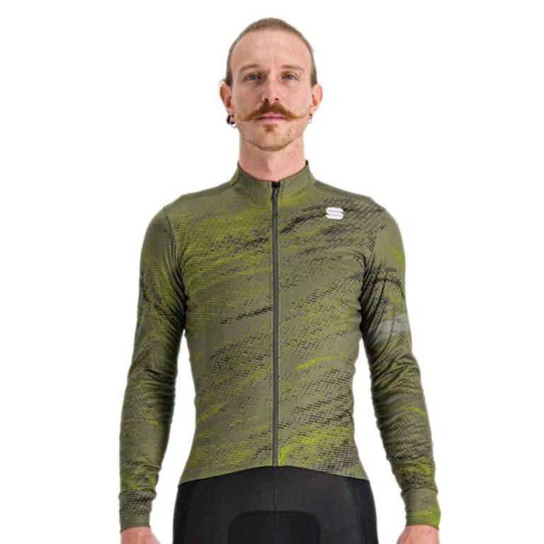 Sportful Cliff Supergiara Thermal Long Sleeve Jersey M Black / Green - XL Black / Green