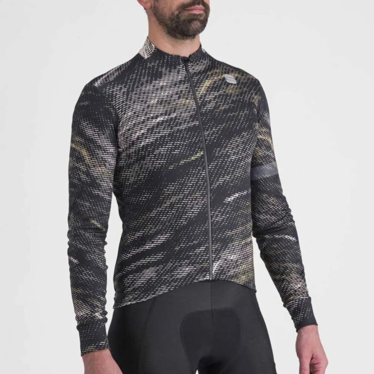 Sportful Cliff Supergiara Thermal Long Sleeve Jersey M Black Olive Green Cement - 2XL Black Olive Green Cement - Image 3