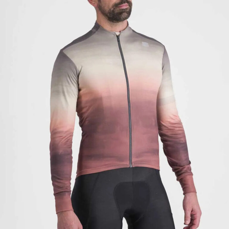 Sportful Flow Supergiara Thermal Long Sleeve Jersey S Dusty Red Olive Green - 2XL Dusty Red Olive Green - Image 3