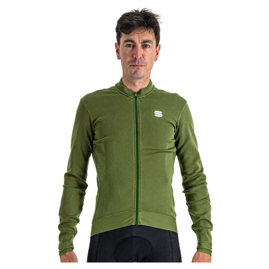 Sportful Monocrome Thermal Long Sleeve Jersey S Green Bottle - 3XL Green Bottle