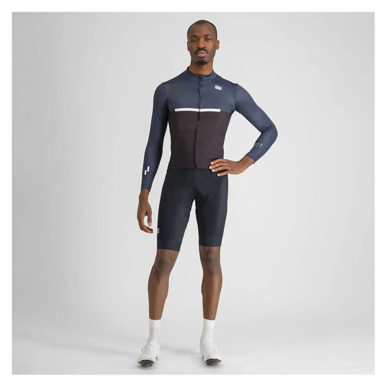 Sportful Pista Thermal Long Sleeve Jersey M Black / Blue / White - Image 5