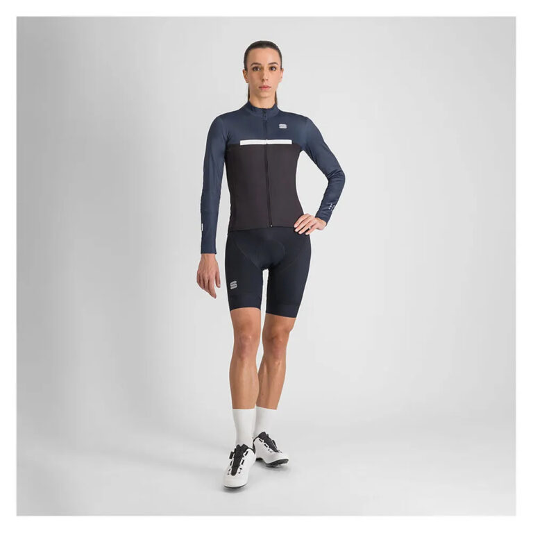 Sportful Pista Thermal Long Sleeve Jersey S Black / Blue / White - XL Black / Blue / White - Image 4