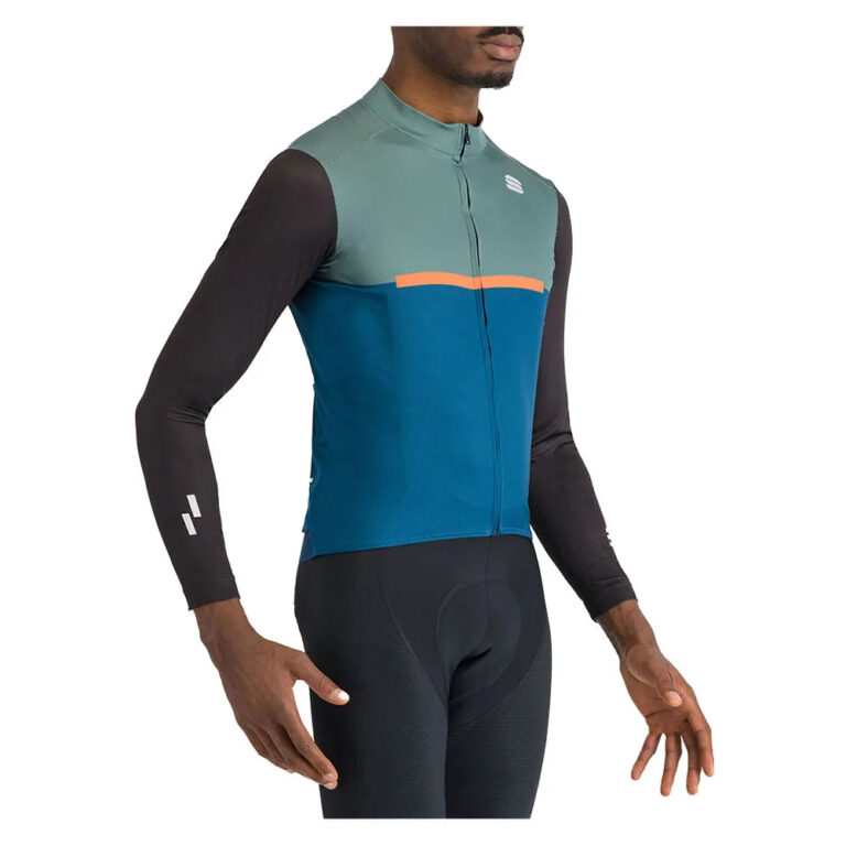 Sportful Pista Thermal Long Sleeve Jersey M Blue / Green / Black / Orange - Image 2