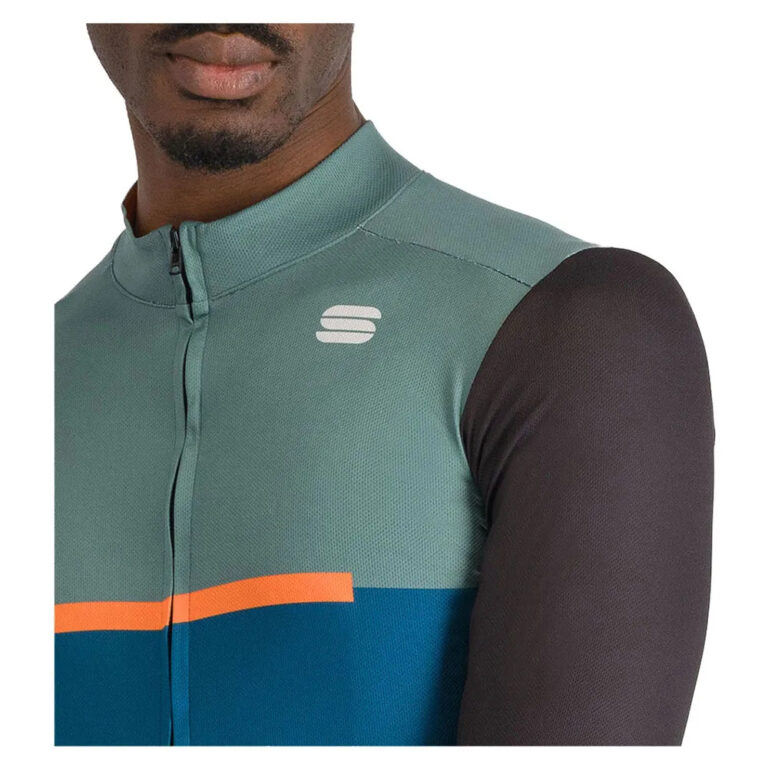 Sportful Pista Thermal Long Sleeve Jersey M Blue / Green / Black / Orange - Image 3