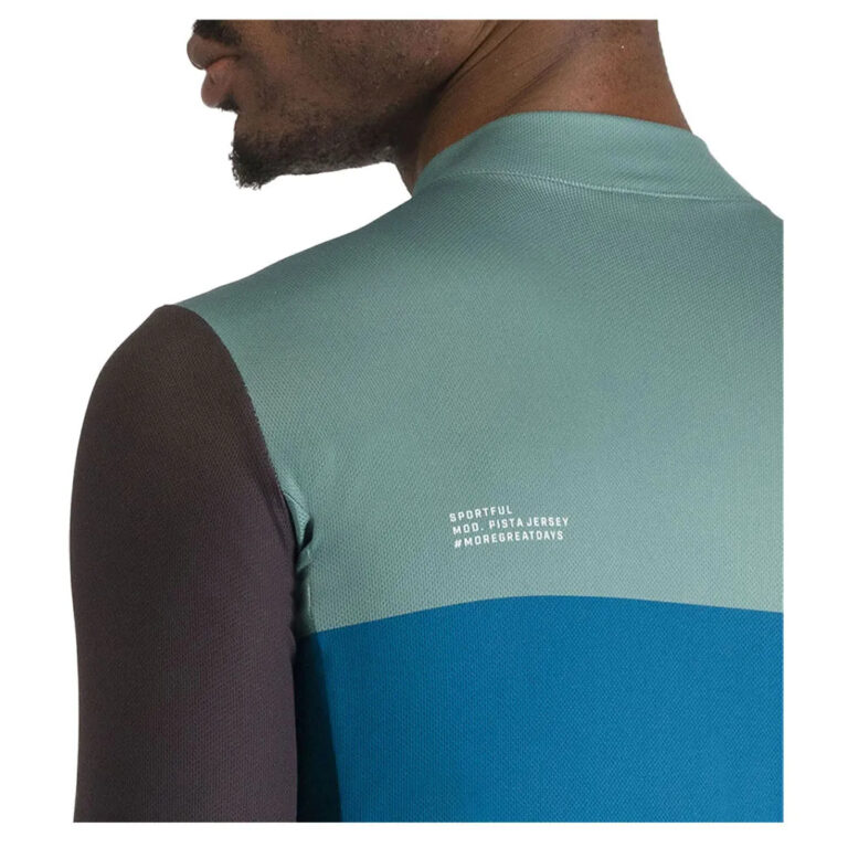 Sportful Pista Thermal Long Sleeve Jersey M Blue / Green / Black / Orange - Image 4