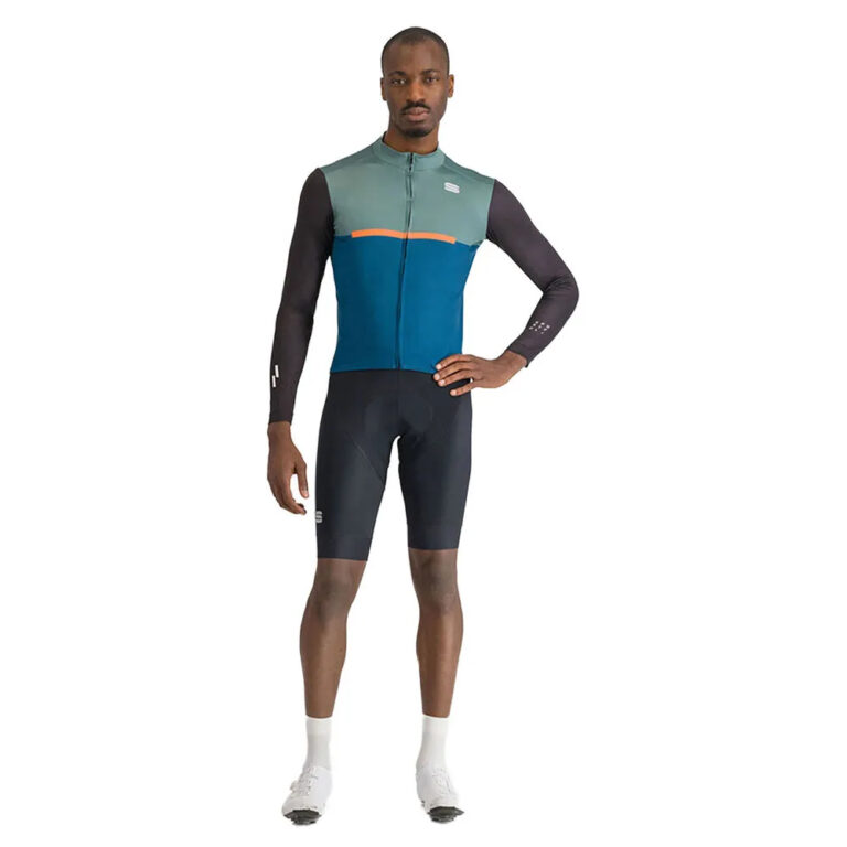 Sportful Pista Thermal Long Sleeve Jersey M Blue / Green / Black / Orange - Image 5