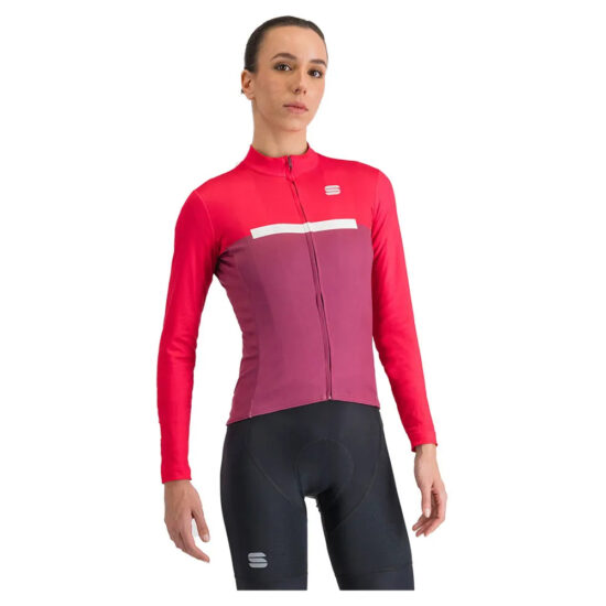 Sportful Pista Thermal Long Sleeve Jersey S Raspberry / Pink / White - L Raspberry / Pink / White