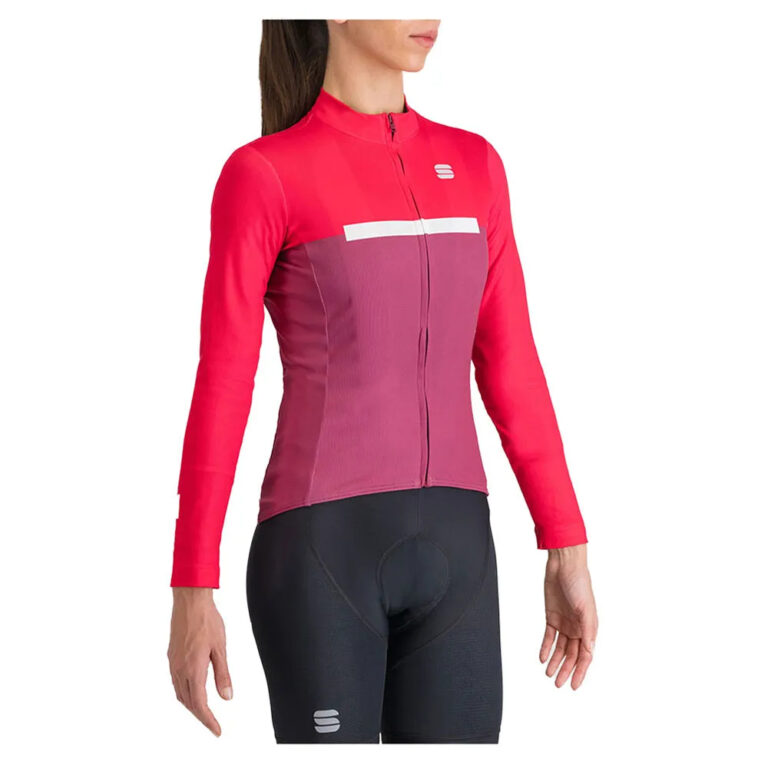 Sportful Pista Thermal Long Sleeve Jersey S Raspberry / Pink / White - L Raspberry / Pink / White - Image 2