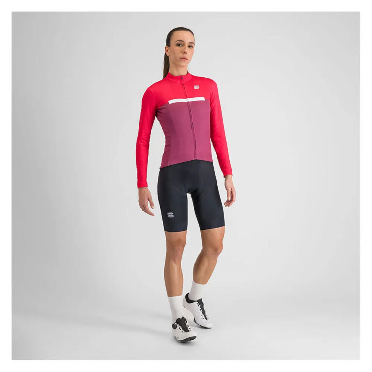 Sportful Pista Thermal Long Sleeve Jersey S Raspberry / Pink / White - L Raspberry / Pink / White - Image 4