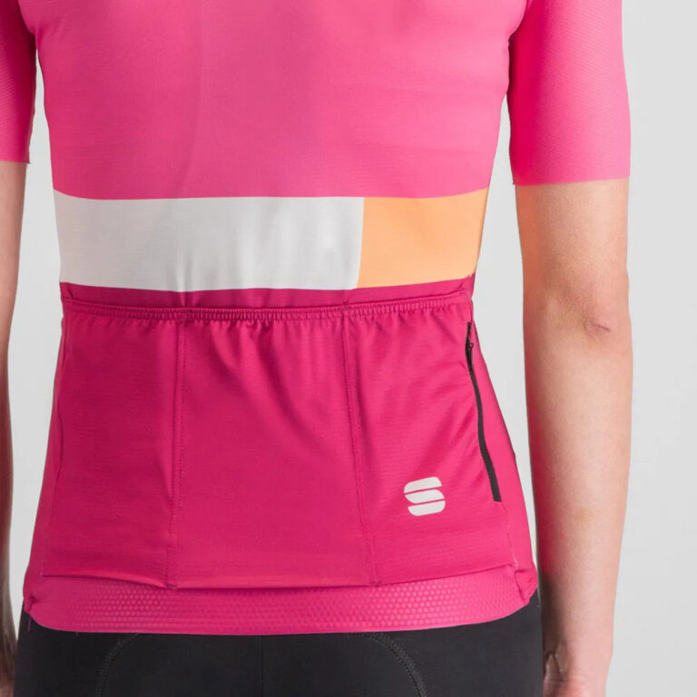 Sportful Snap Short Sleeve Jersey L Carmine / Rose Cyclamen - Image 3