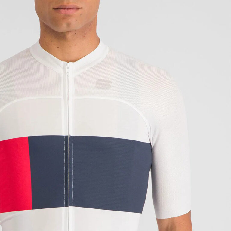 Sportful Snap Short Sleeve Jersey S White / Galaxy Blue / Red - 2XL White / Galaxy Blue / Red - Image 4