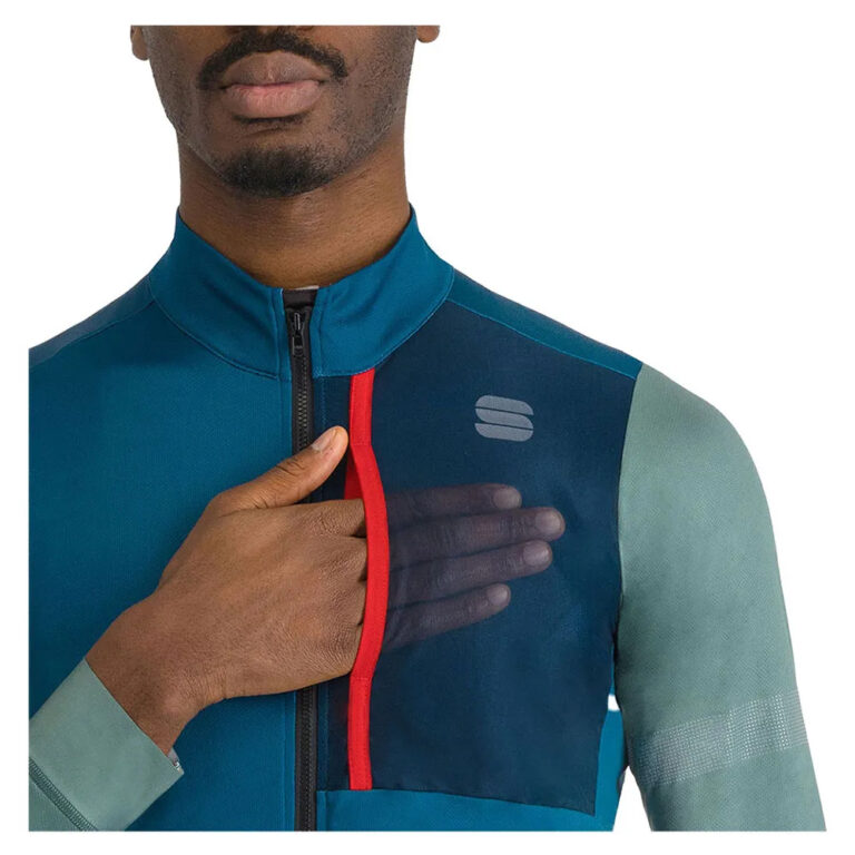 Sportful Supergiara Thermal Long Sleeve Jersey L Teal Blue / Green - Image 2