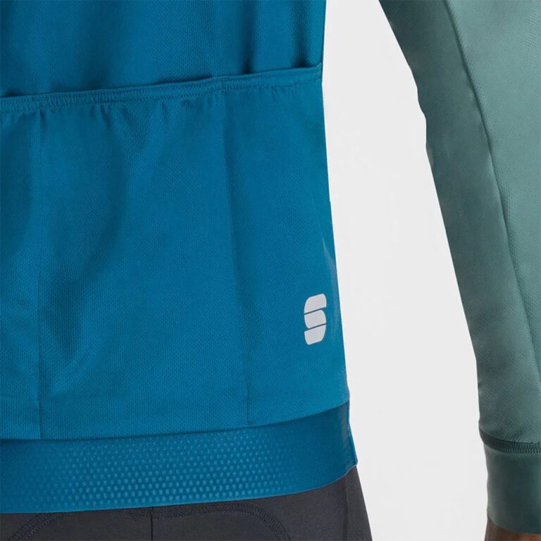 Sportful Supergiara Thermal Long Sleeve Jersey L Teal Blue / Green - Image 3