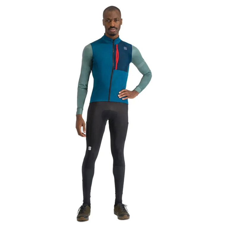 Sportful Supergiara Thermal Long Sleeve Jersey L Teal Blue / Green - Image 4