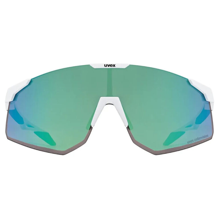 Uvex Pace Perform CV Sunglasses Colorvision Mirror Green/CAT3 White Matt / White Matt / White M - Image 2