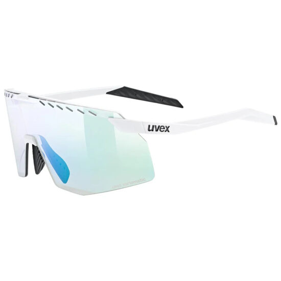 Uvex Pace Stage V Photochromic Sunglasses Variomatic Mirror Blue/CAT1-3 White Matt - Variomatic Mirror Green/CAT1-3 White Matt