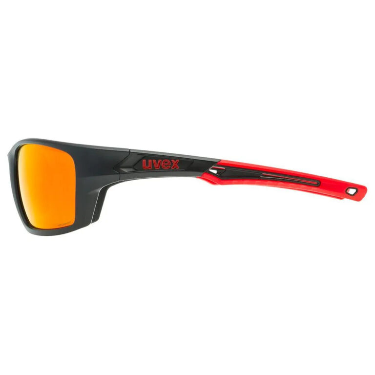 Uvex Sportstyle 232 Polarvision Mirrored Polarized Sunglasses Mirror Red/CAT3 Black Matte / Red - Image 3