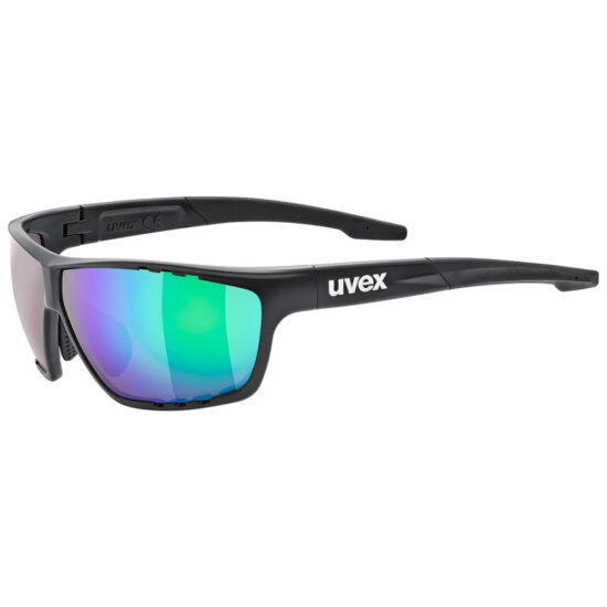 Uvex Sportstyle 706 CV Sunglasses Colorvision Mirror Green/CAT3 Black Matt / Black Matt