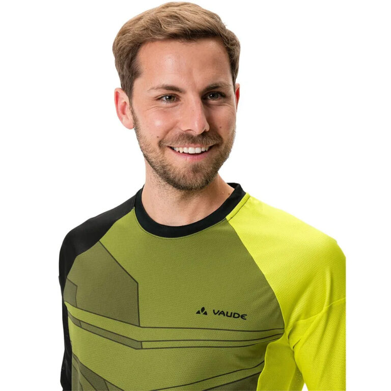 VAUDE Moab VI Long Sleeve T-shirt S Bright Green / Black - L Bright Green / Black - Image 5